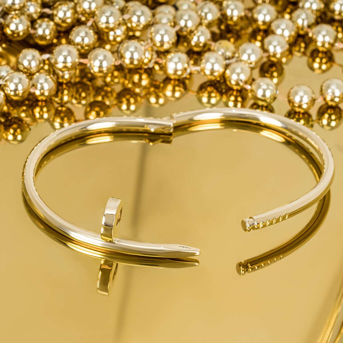 Cartier Yellow Gold Plain Juste Un Clou Bracelet Size 17 B6048217